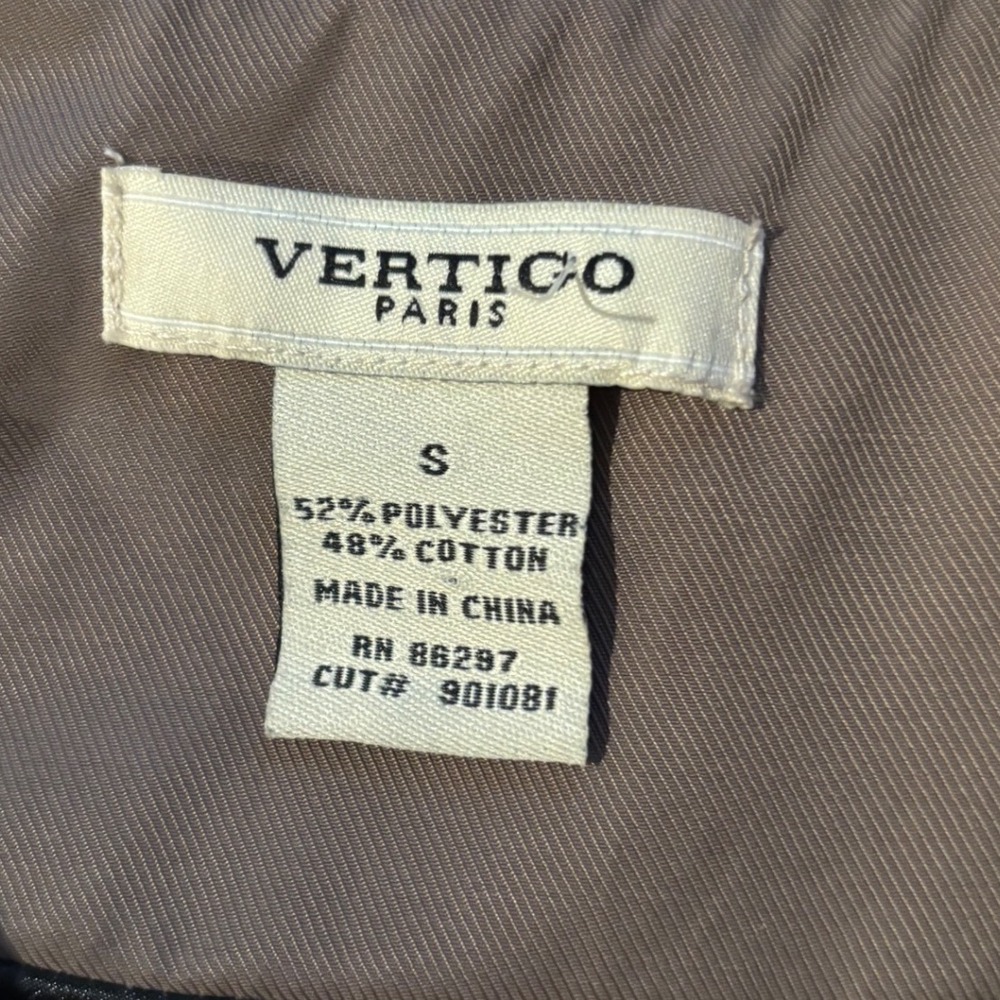 Vintage Vertigo Paris Womens Brown Portrait Collar Bow Back Trench Coat Size S - Picture 3 of 8
